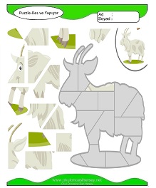 Puzzle Kes Yapıştır Çalışma Sayfaları